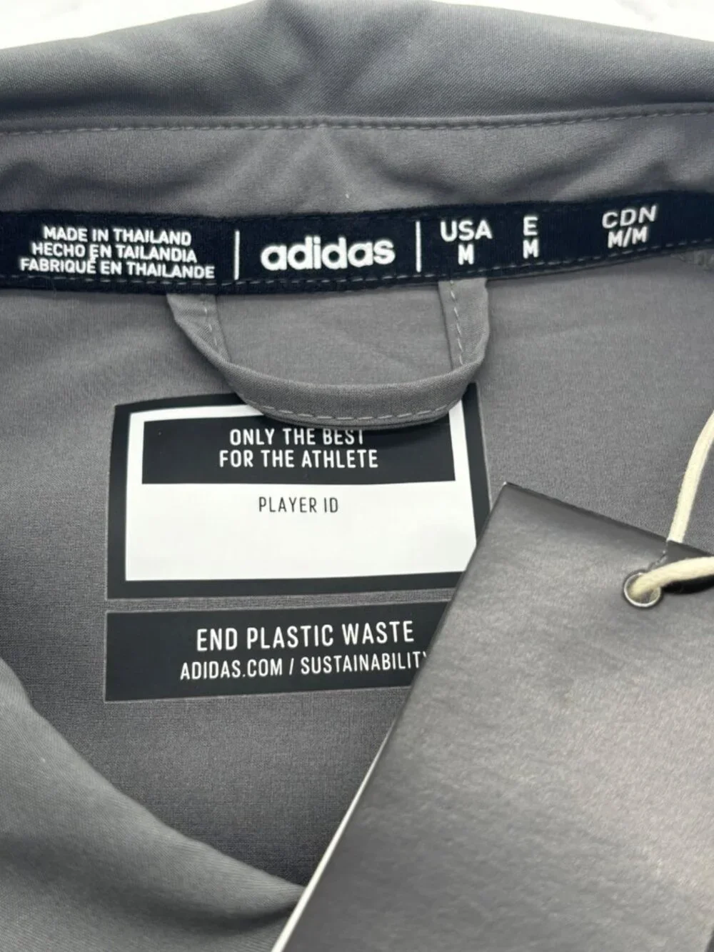 Adidas Men’s Short-Sleeve Button-Up  Polo Shirt, Sz. M, Gray-production Sample